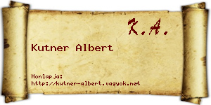 Kutner Albert névjegykártya